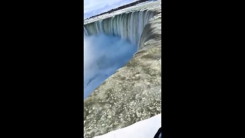 The famous Niagara Falls is freezing