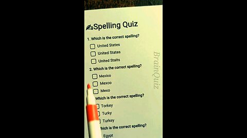 Spelling Quiz - Can you get 8/8? #spelling #englishquiz #quiz #quiztime #trivia #triviatricks #quiz