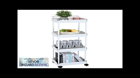 VEVOR 4-Tier Rolling Utility Cart Kitchen Cart with Lockable Wheels Multi-Functional Review