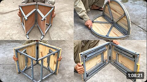 DIY - Craftsman's Ideas_4 Smart Folding Table Projects You Should See_Metal Smar