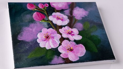 Cherry Blossom Painting _ Flower Painting _ Painting for Beginners