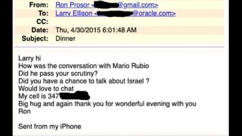 Zionist Billionaire Larry Ellison emails leaked where he "VETTED" Marco Rubio in 2015.