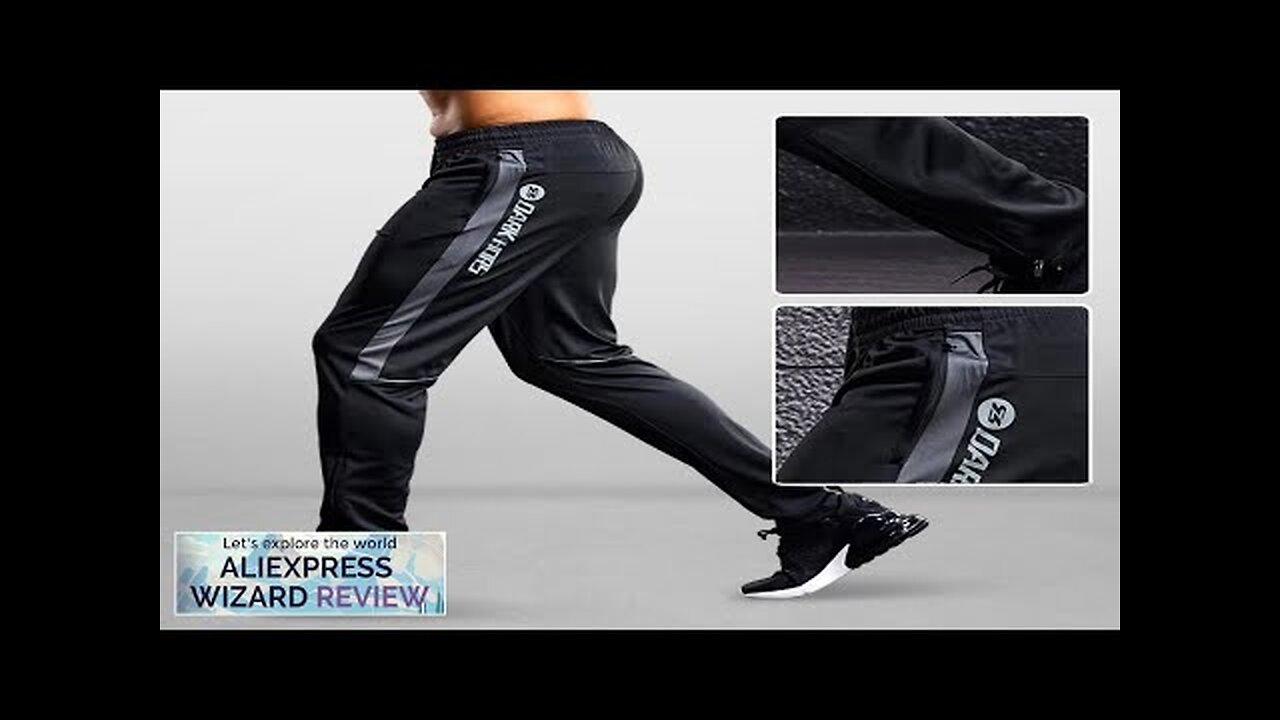 Men Sport Pants Running Pants With Zipper Pockets Soccer Training Jogging Sports Review