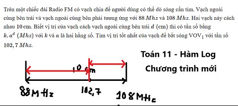 Toán 11: Trên một chiếc đài Radio FM có vạch chia để người dùng có thể dò sóng cần tìm