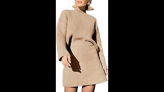 EXLURA Womens 2 Piece Outfits Casual Sweater Dress