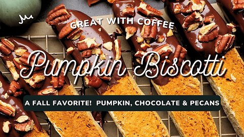 Chocolate Dipped Pumpkin Pecan Biscotti | Crunchy, Spiced Perfection for Coffee Lovers!