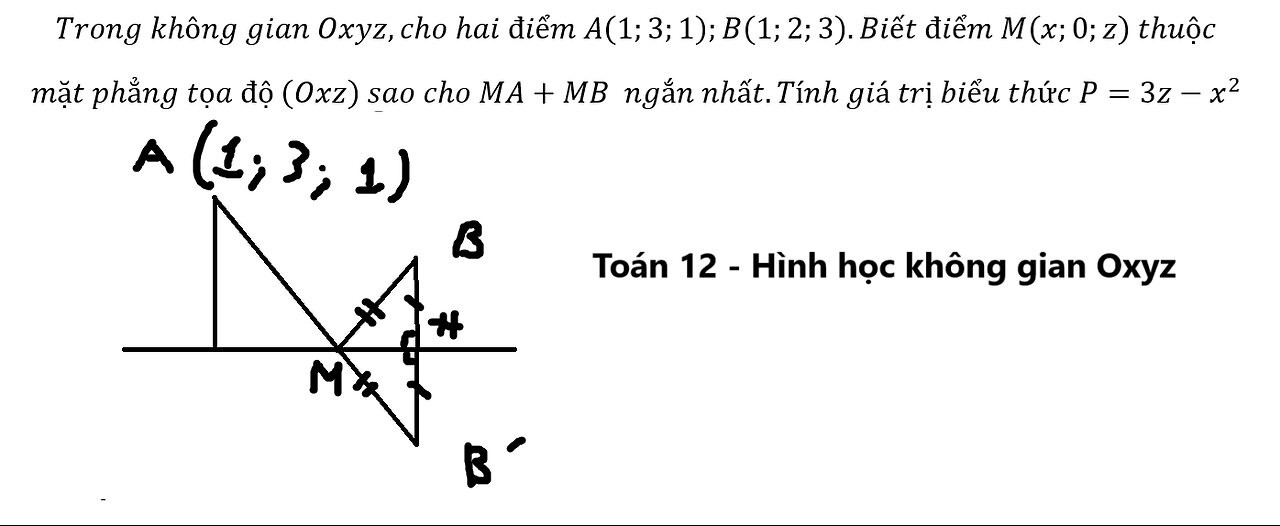 Toán 12: Trong không gian với hệ tọa độ Oxyz,cho ba điểm A(1;-2;2),B(3;1;-1),C(2;2;0) Điểm M có tọa