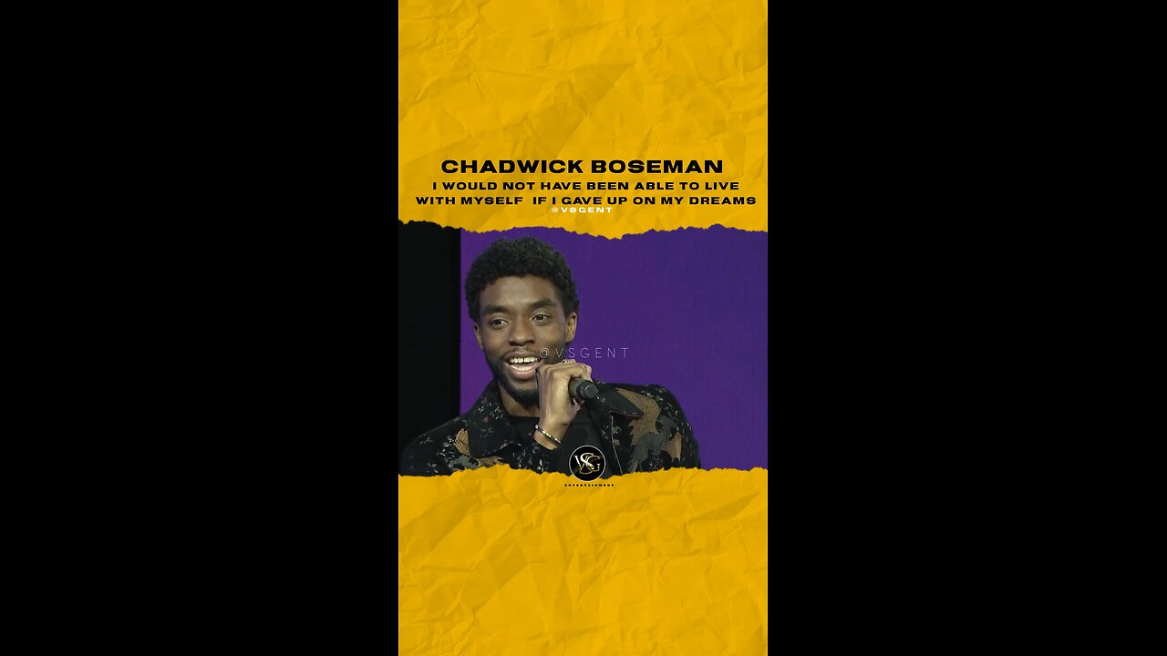 @chadwickboseman I would not have been able to live with myself if I gave up on my dreams