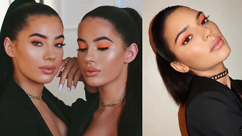 KENDALL JENNER INSPIRED ORANGE NEON MAKEUP LOOK - THE BADURA TWINS