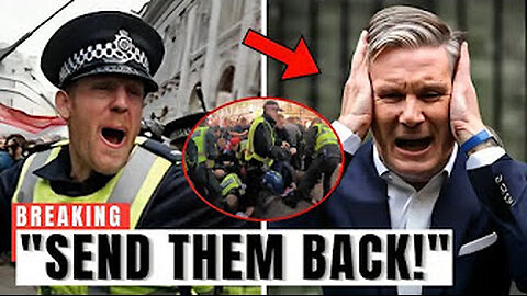 Police loses control on angry protester!