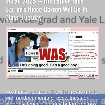 Fact Check: There's NO Evidence Barron Trump Dropped Out Of NYU In Fall 2025