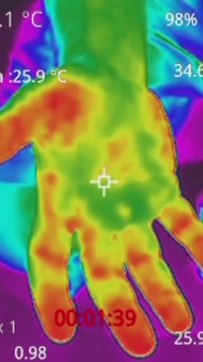 Hands Heating Up Qi, Prana, Energy, on Thermal