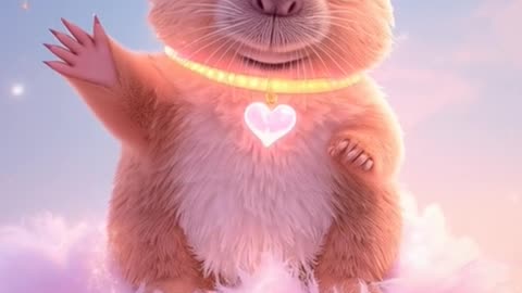 Capybara on a Pink Cloud
