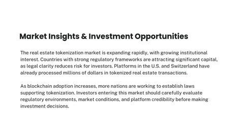 Best Countries for Real Estate Tokenization