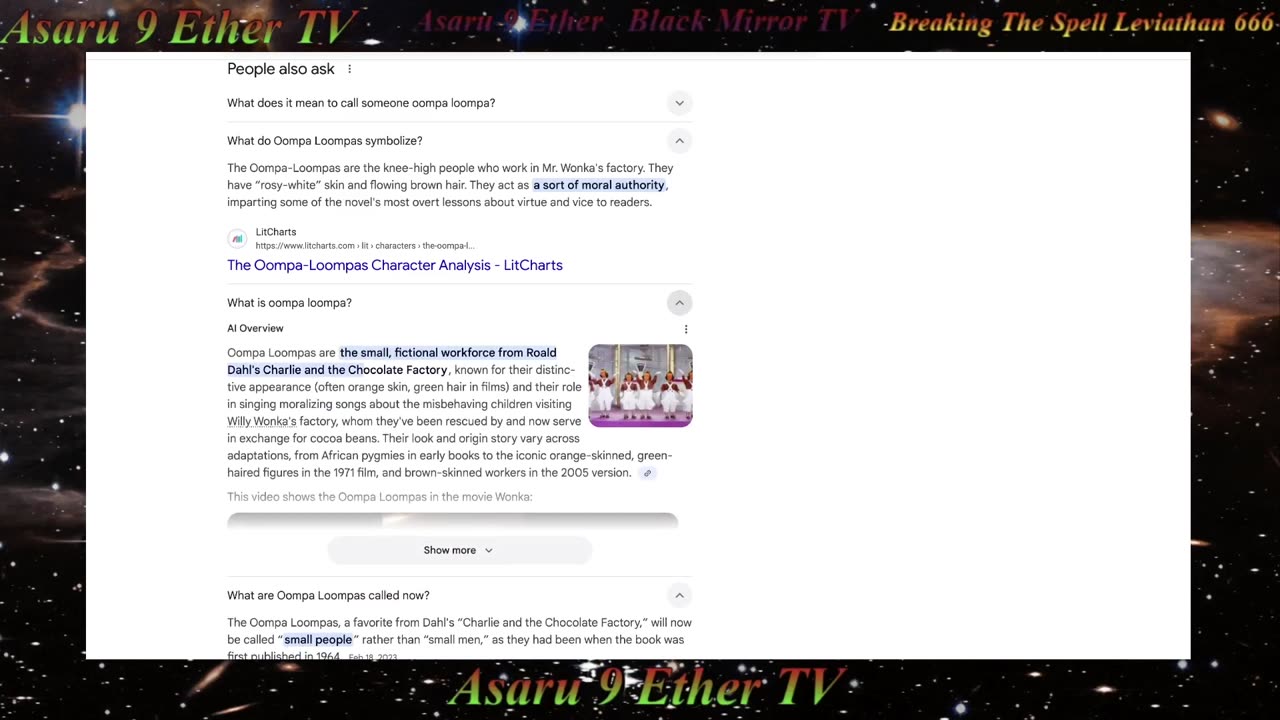 A9E Oompa Loompa illuminati Meaning