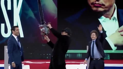 ‘Argentine Trump’ Javier Milei Presents Elon Musk w/ DOGE Chainsaw at CPAC 😂