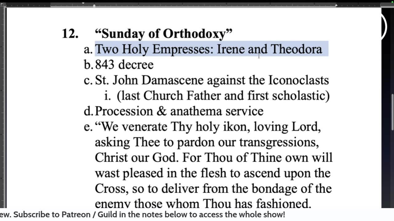 Sunday of Orthodoxy / I Dom. in Quad.