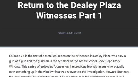 Texas School Book Depository Witnesses -JFK Enduring Secret- 6 shows