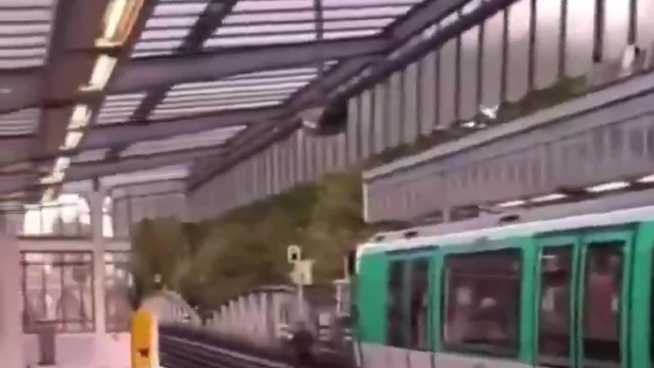 migrant blocks a train in Paris and starts throwing stones while shouting “Allahu Akbar”.