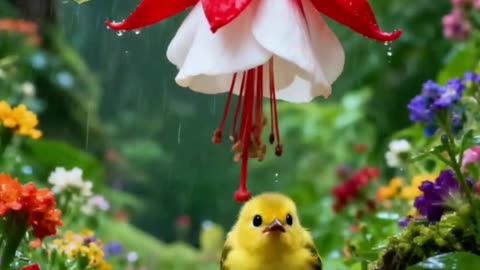 Enjoy the harmony of birds and flowers