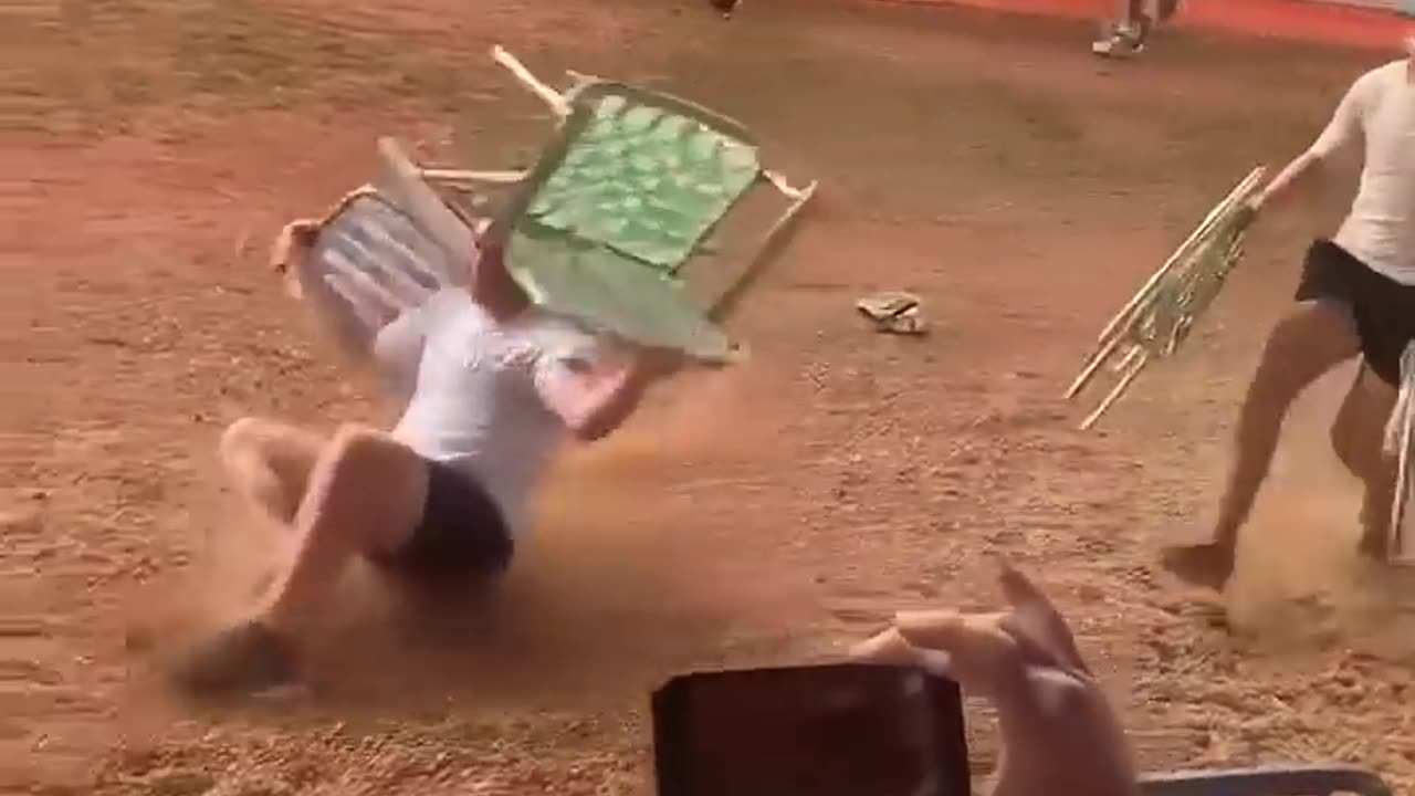 He Secured the Best Seat With a Flip and Two Chairs