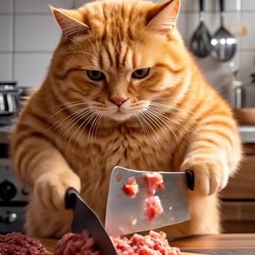 Cat cooking Chinese food 😱😱