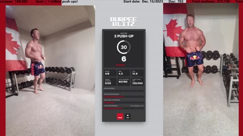 Everyday 450 push ups and 180 Burpees!