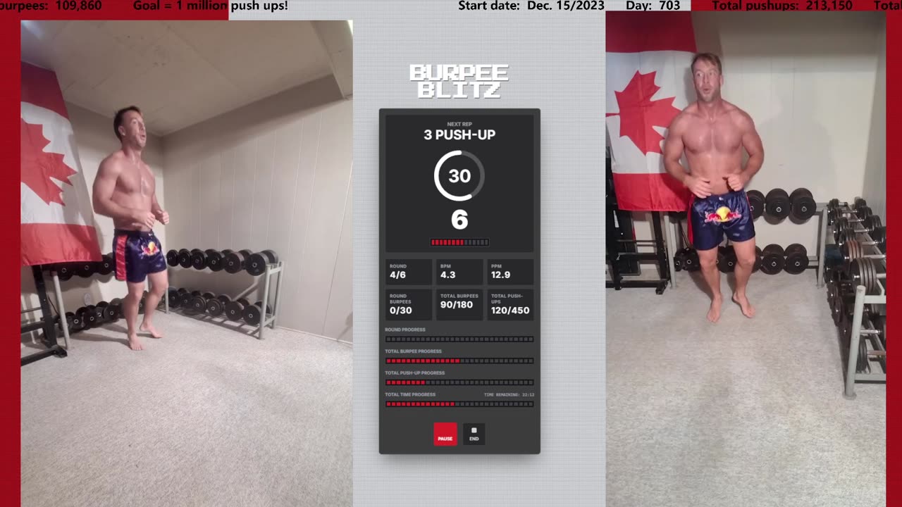 Everyday 450 push ups and 180 Burpees!