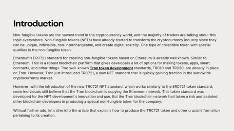 Create Your Own TRC721 Token Using Tron Blockchain?