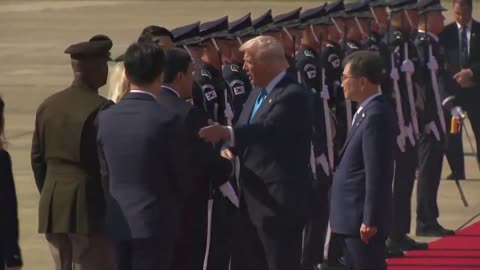 South Koreans just played YMCA for President Trump as he stepped off Air Force One