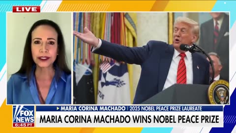 Nobel Peace Prize winner Maria Corina Machado says President Trump DESERVES IT.