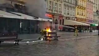 Na wrocławskim Rynku doszło dziś do pożaru w ogródku jednego z lokali gastronomicznych.
