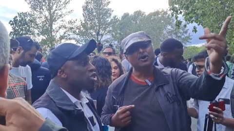 Speakers Corner - Uncle Sam talks to Lamin who is too afraid to talk about Islam