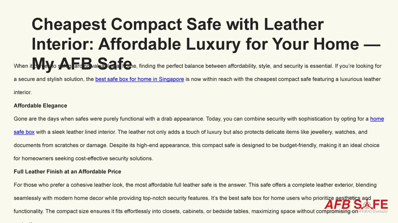 Cheapest Compact Safe with Leather Interior: Affordable Luxury for Your Home