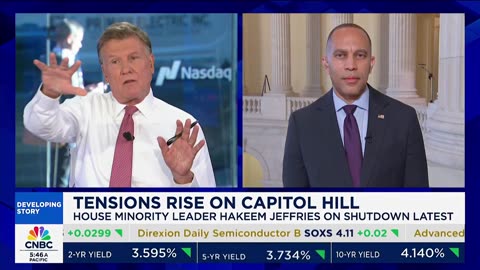 Hakeem Jeffries Seethes As CNBC Hosts Bring Out Receipts, Expose Party's Shutdown