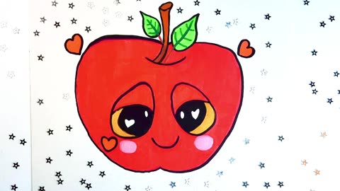 Draw a Shy Apple in Love 🍎💗