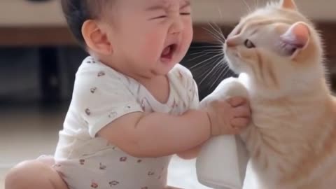 Funny video of a baby cat fighting with a handkerchief video 2025 skc.com 37