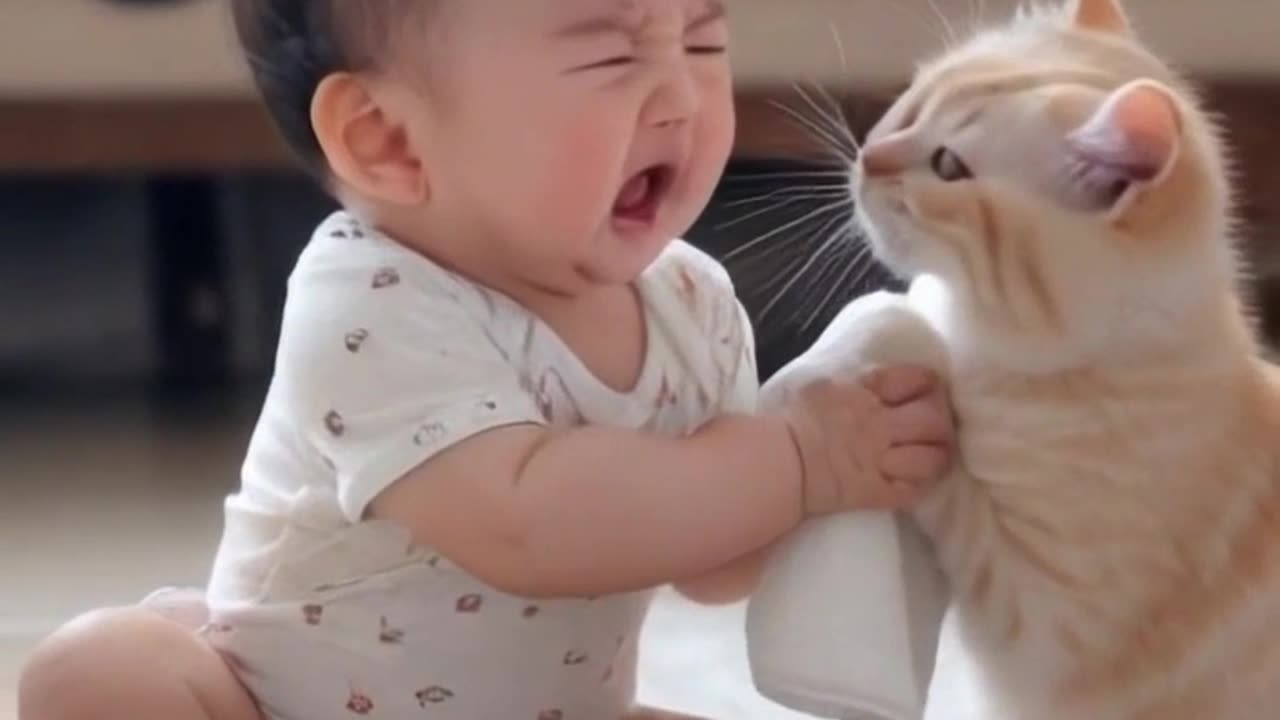 Funny video of a baby cat fighting with a handkerchief video 2025 skc.com 37