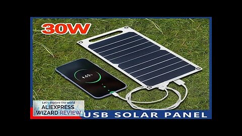 30W Solar Panel With USB Waterproof Outdoor Hiking And Camping Portable Battery Review