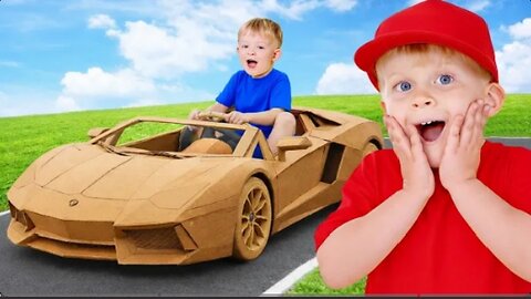 😲 Diana and Roma Cardboard Challenge! Kids Build, Play & Win at Home 🏆✨