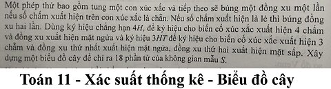 Biểu đồ cây: Một phép thử bao gồm tung một con xúc xắc và tiếp theo sẽ búng một đồng xu một lần nếu