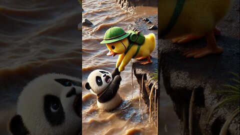 Little Duckling Helps an Injured Panda | Heartwarming Story #shorts