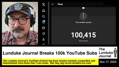 Lunduke Journal Breaks 100k YouTube Subs