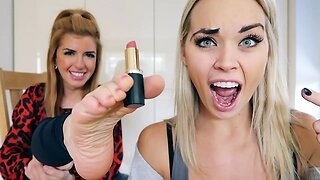 USING HER FEET TO DO MY MAKEUP?!