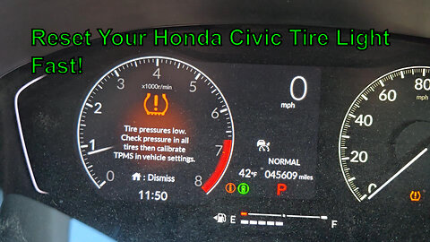 Honda Civic Low Tire Pressure Warning Light Reset | Quick DIY Guide