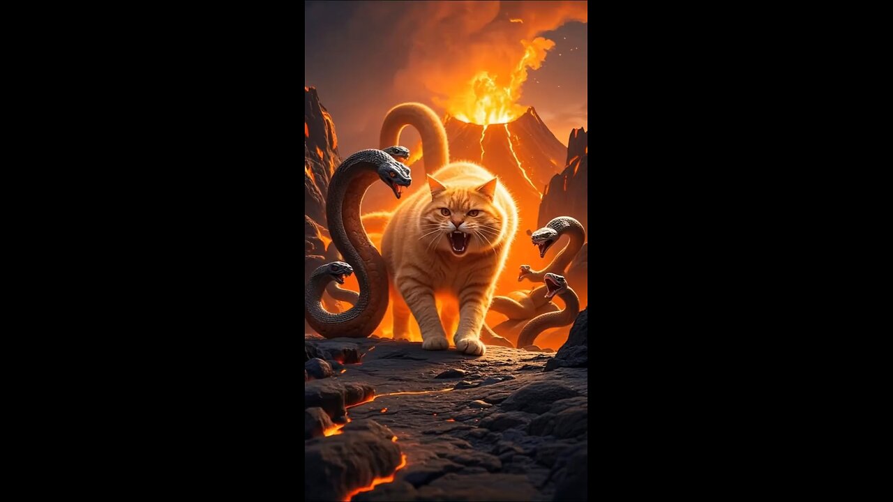 cat vs Godzila #catlovers# #godzila# #cutecat# #fightcat# #funnycat# #bravecat#