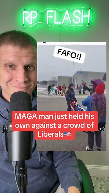 MAGA man just held his own against a crowd of Liberals