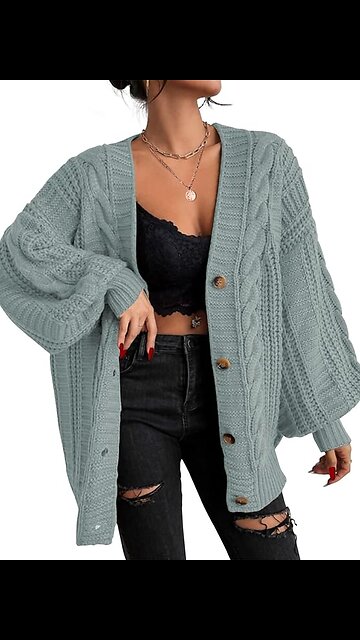 EXLURA Womens 2025 Oversized Cardigan Sweaters Soft Knit Cardigan Coats