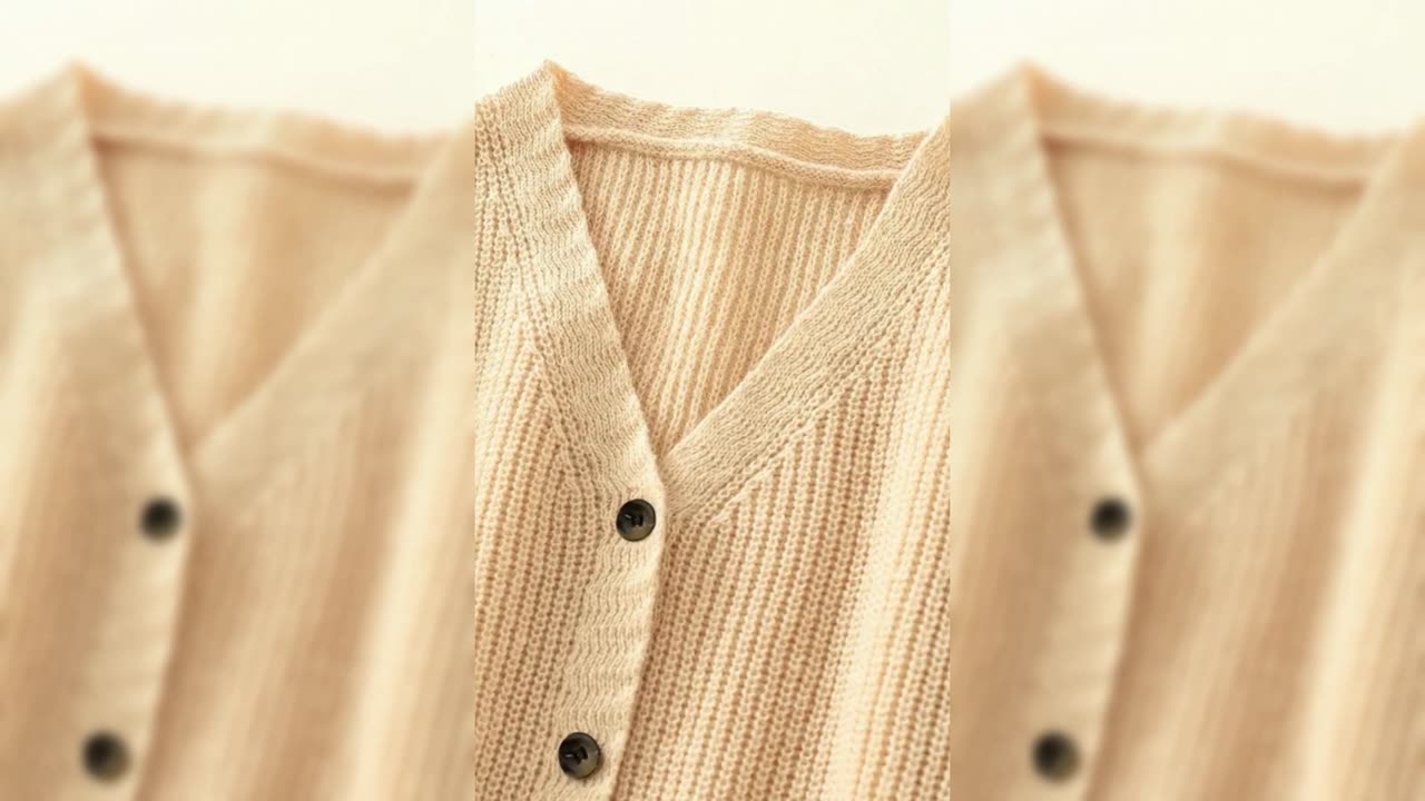 V-Neck Button-Down Knit Cardigan
