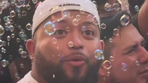 Raver Mesmerized by Bubbles